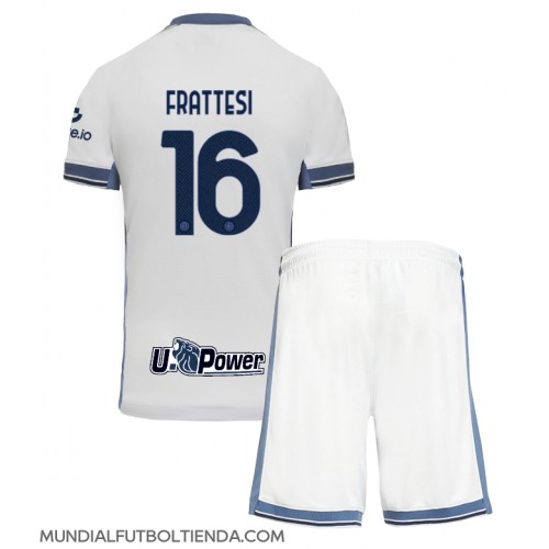 Camiseta Inter Milan Davide Frattesi #16 Segunda Equipación Replica 2024-25 para niños mangas cortas (+ Pantalones cortos)